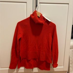 NWT! Xs Veronica Beard burnt orange cashmere turtleneck sweater.
